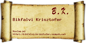Bikfalvi Krisztofer névjegykártya